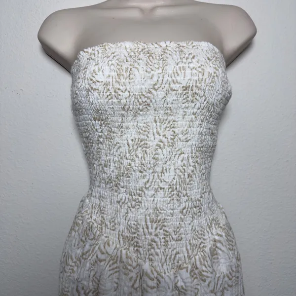 Universal Thread‎ Women Coquette Dress Medium 100% Cotton White Strapless Summer - Image 2
