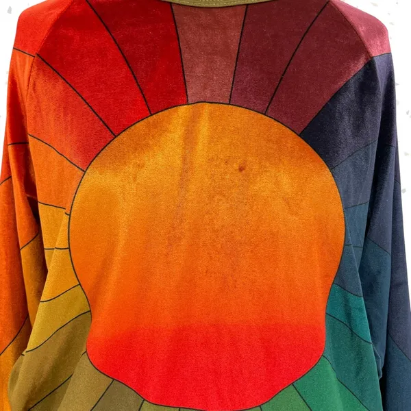 Aviator Nation Sweatshirt Rainbow Sunburst Velvet Crew Pullover Retro Size XS - Image 4