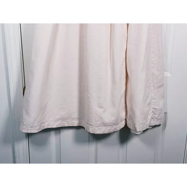 Abercrombie & Fitch Linen Blend Midi Skirt Size M Cream Slit Minimalist Neutral - Image 10