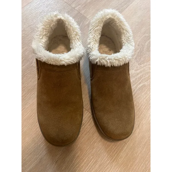 Minnetonka Womens US 7M Slip-On Moccasins Faux Fur Slipppers Booties Shoes 69043 - Image 2