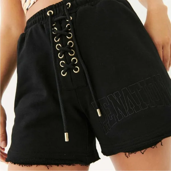 PE Nation Black Apex Sweat Shorts Large Streetwear Lounge - Image 2