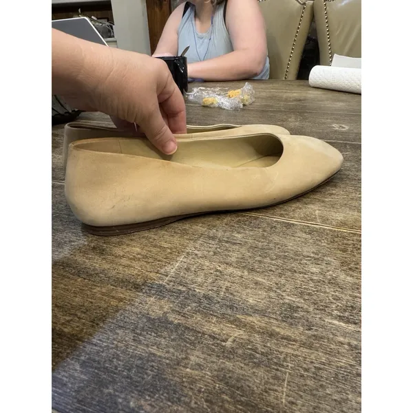 Vince Womens Leah Square Toe Leather Ballet Flats Beige Nude Size 40 US 9 - Image 4