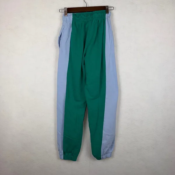 Nike Team Sweatpants XS Green Blue Colorblock Fleece Joggers Retro Athletic - Image 6