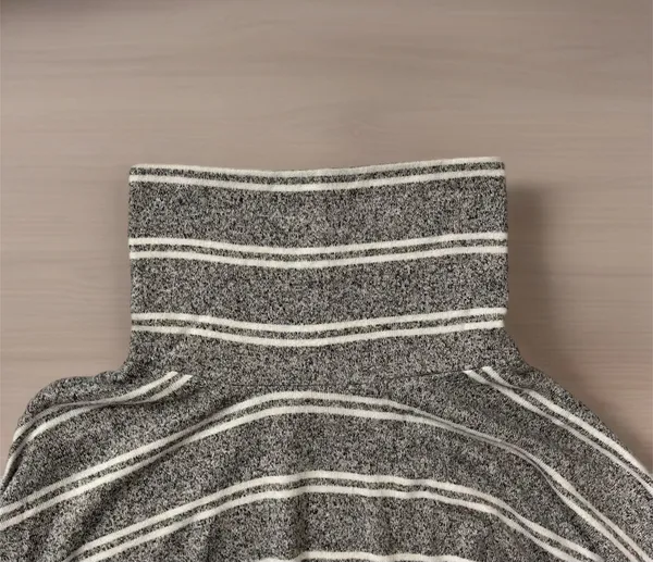 🌬️ Caution To The Wind Gray w/ White Stripes Turtleneck Top - Image 5