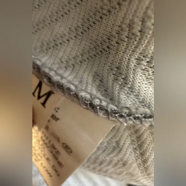 Grey Quilted Knit Polo Pullover Gray Size M - Image 3