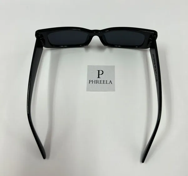 Retro Style Black Sunglasses / Small Rectangle Black Sunglasses - Image 4