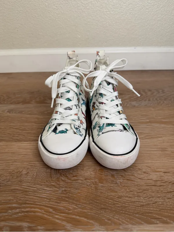 Hot Topic Dinosaur Print Hi-Top Women’s Sneakers, Size 5 - Image 6