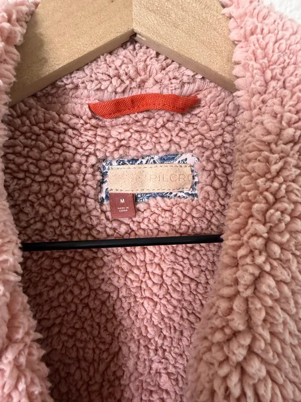 Anthropologie Pilcro Sherpa Shirt Jacket‎ Orange Womens Size M - Image 9