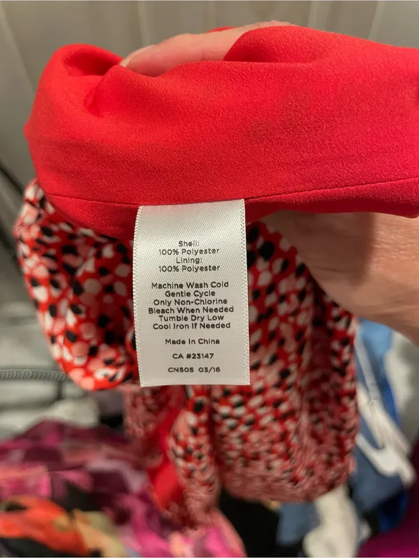 Cute Talbots silky spotted lined flare skirt pink red confetti fun - Image 4