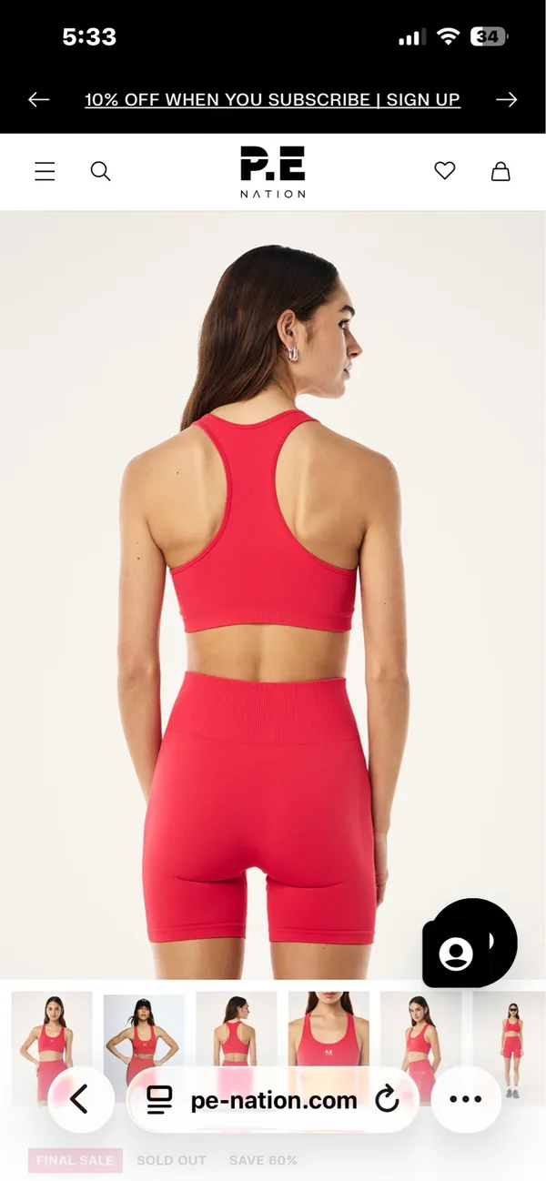 PE Nation Restore Bra Red Size M - Image 2