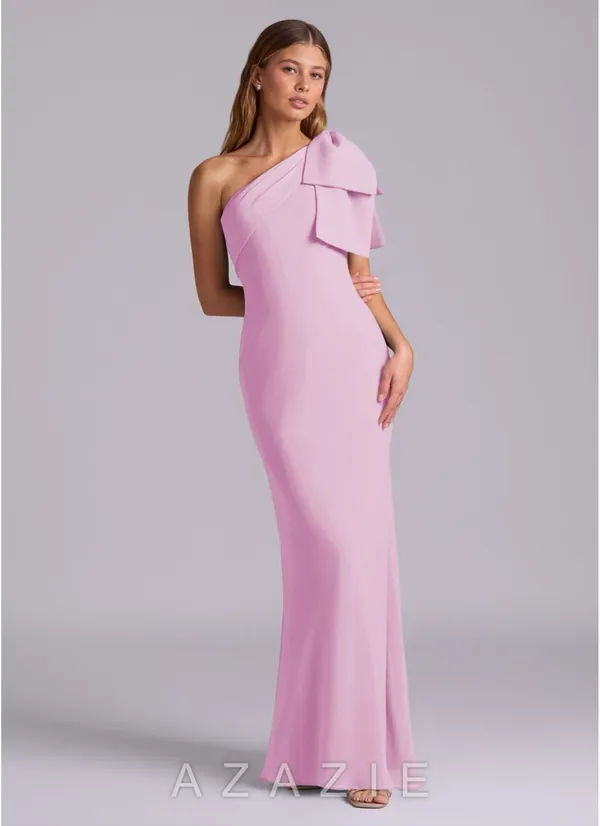 Azazie Candy Pink Chiffon Dress - Image 3
