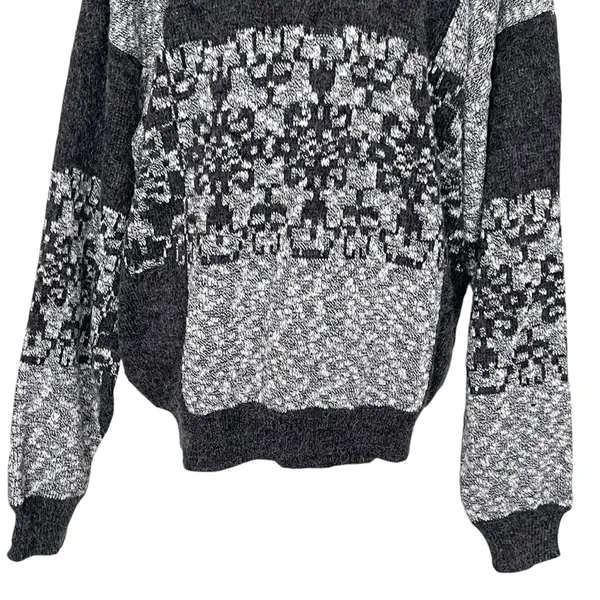 Vintage Nuovo Retro Grandpa Grandma Sweater Unisex Size XL Grunge Acrylic Gray - Image 7