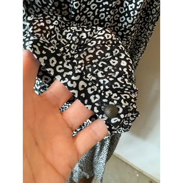 Maeve Anthropologie Black And White Leopard Print Carolyn Mini‎ Dress Size S - Image 11