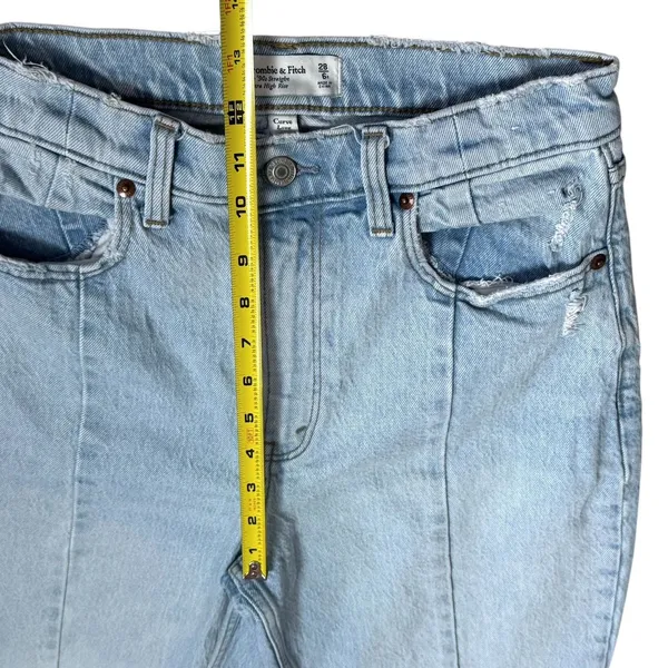 Abercrombie & Fitch 90s Straight Ultra‎ High Rise Denim Light Blue Capsule 6/28 - Image 10