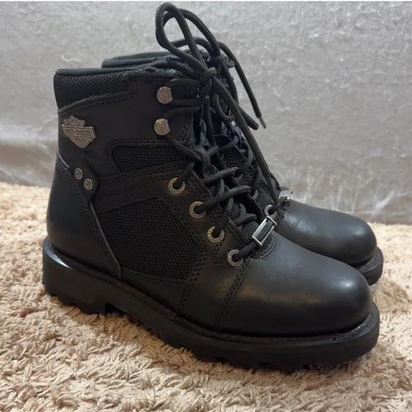 1520 | Harley-Davidson Leather Mesh Lace‎ Up Motorcycle Riding Boots Womens 6 - Image 2