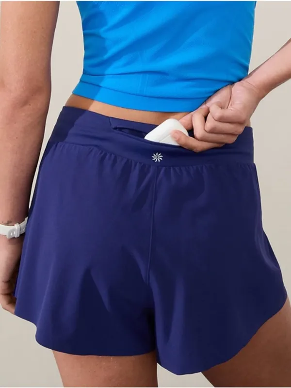 Athleta M Fast Route Lasercut Run Short Medium Deep Marine Purple - Image 6