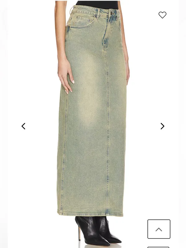 AFRM Amiri Long Denim Maxi Skirt in Mellow Tint Wash - Image 11