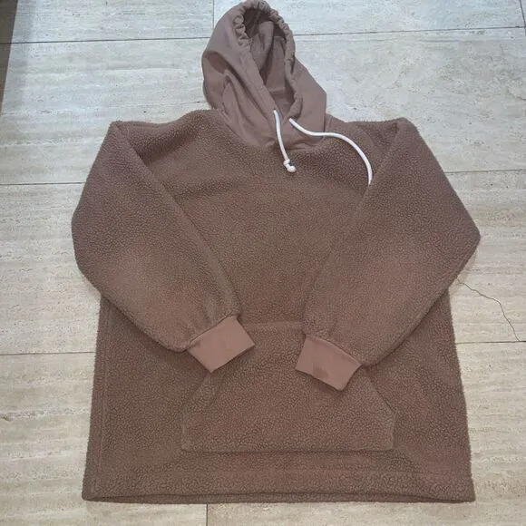 Madewell Womens Bubble-Sleeve Hoodie Sweatshirt Long Sleeve‎ Brown Size Small - Image 3