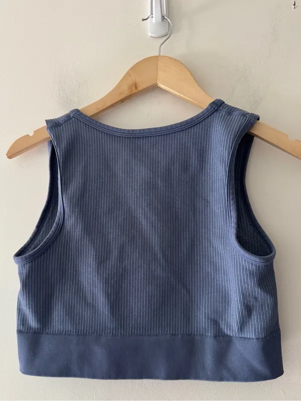 OFFLINE By‎ Aerie Ribbed Recharge Least Support Blue Sport Bra - Image 3