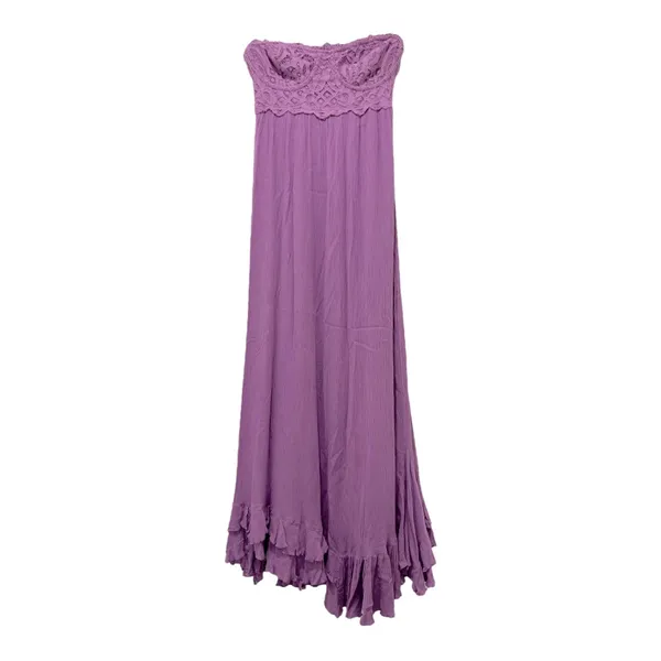 Free People Lavender Strapless Lace Maxi Dress - Image 9