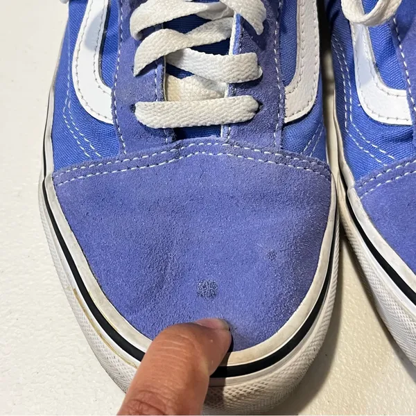 Vans Old Skool Low-Top Skate Shoes Blue Suede Size 8 - Image 8