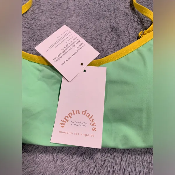 NWT Dippin daisys large brink top swim green - Image 3