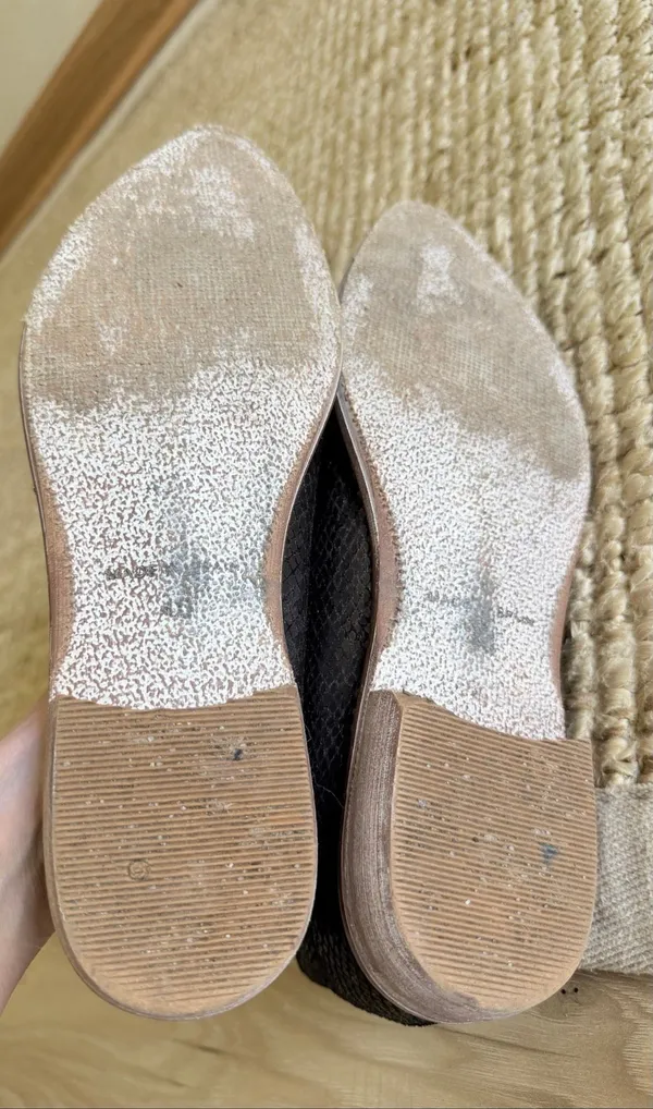 Free People Royale Dark Brown Snakeskin Leather Pointed Toe Flats Size 38 - Image 9