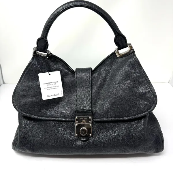 MIU MIU black textured leather satchel - Image 8
