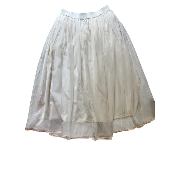 Daze Cream Mesh Maxi Skirt Size M Layered Tulle Romantic Boho Balletcore - Image 2