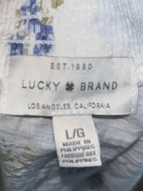 Lucky Brand Women L Blue Floral Print Tank Cami Top - Image 3