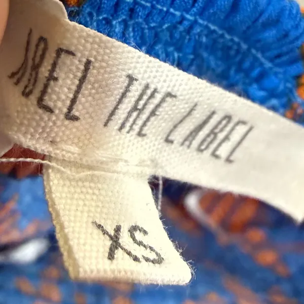 Abel The Label XS Maxi Dress Blue Orange Floral Smocked Strapless‎ Wedding Guest - Image 6