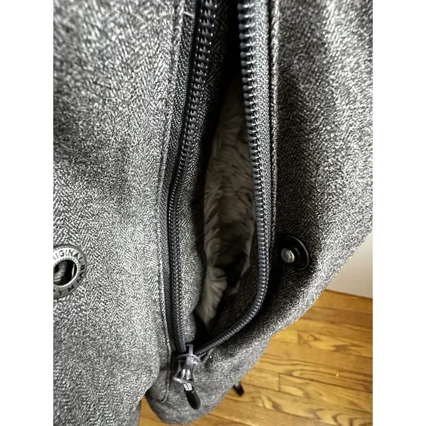 Cabela's Women's Sz:S Sherpa Lined Grey Hooded Parka Jacket Full Zip Horn Toggle - Image 11