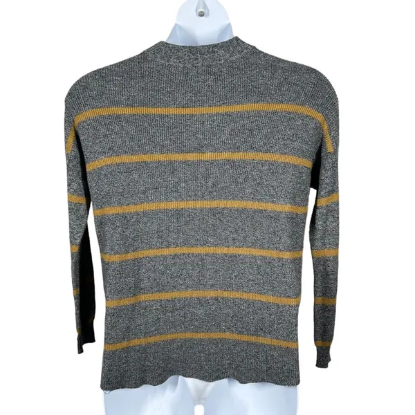 American Eagle Striped Mock Neck Sweater XS Relaxed Fit High Low Hem Knit - Image 6