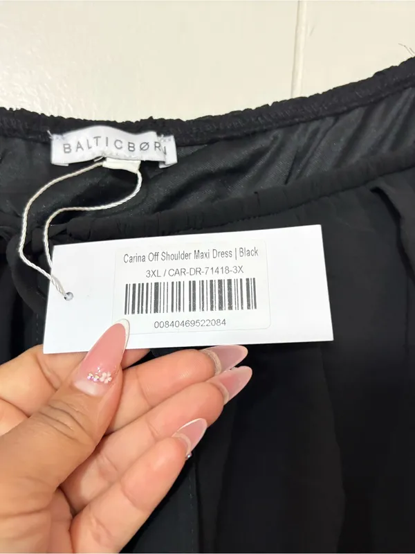 Baltic Born Carina Off Shoulder Black Maxi Dress 3XL Plus Size NWT - Image 5