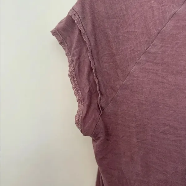 American Eagle Soft & Sexy Lace Trim Short Sleeve Tee Top S Purple - Image 9