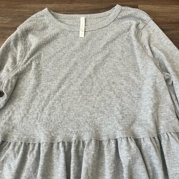 Altar’d State‎ Waffle Knit Ruffle Blouse XL NWT Thermal - Image 2