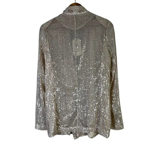 NWT Vine & Love Sequin Double Breasted Blazer Gold Glam Party Going Out Size S - Image 5