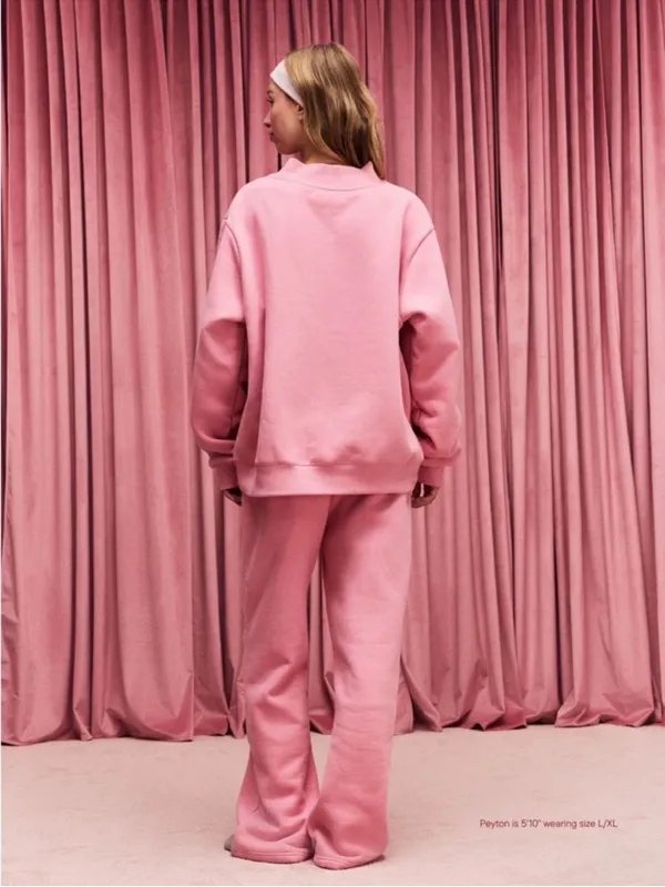 PARKE Blush + Lavender Valentines Drop Varsity Mockneck Sweater S/M - Image 3