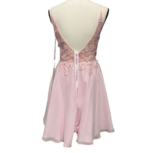 PromGirl Sheer-Bodice Floral Sequin Dress Size 4 - Image 6