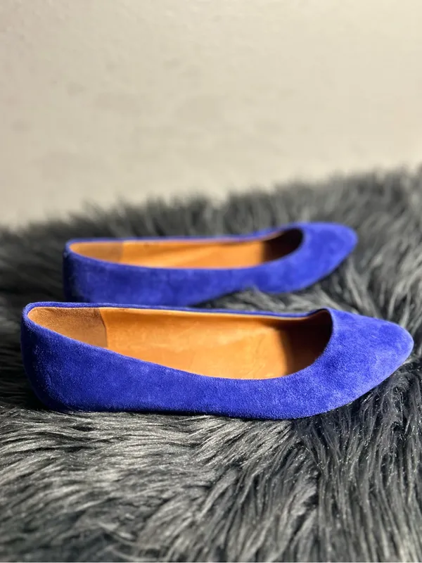 Madewell The Sidewalk Skimmer Suede Blue Pointed-Toe Flats Sz 8 - Image 7