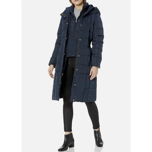 Cole Haan Signature Down Puffer Coat with Bib Size Small Blue, Retail $249 - Image 3