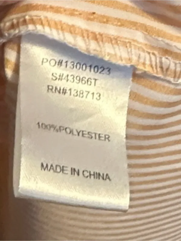 Doe & Rae Large NWOT Cream Striped Ruffle Blouse Lg - Image 5