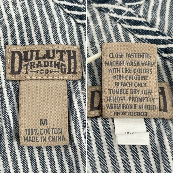 Duluth Trading Overall Shorts Railroad Engineer Striped 100% Cotton Workwear M - Image 9