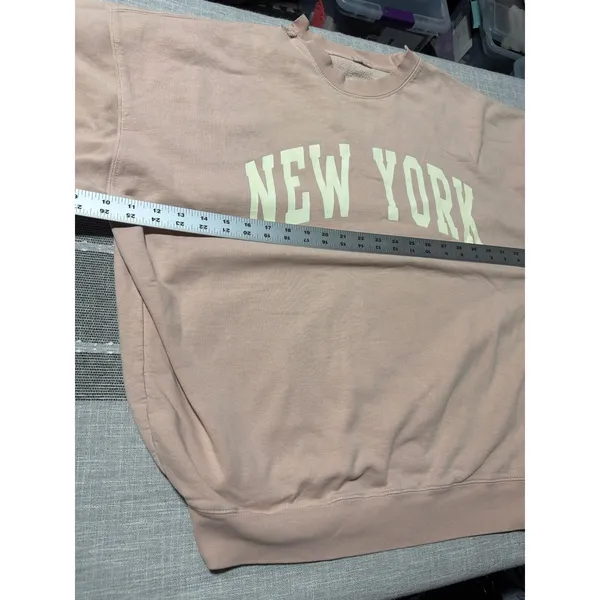 John Galt New York Graphic Oversized Sweatshirt Crewneck Large L Distressed - Image 2