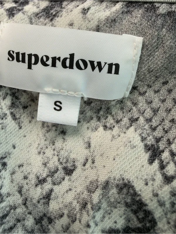 Superdown Women’s Small Gray Snake Print Draped Jumpsuit Romper Asymmetrical Y2K - Image 9