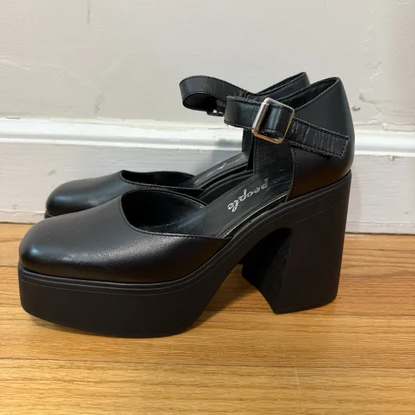 Free People Black Gwen Platform Mary Janes Size 38 (US 8) - Image 7