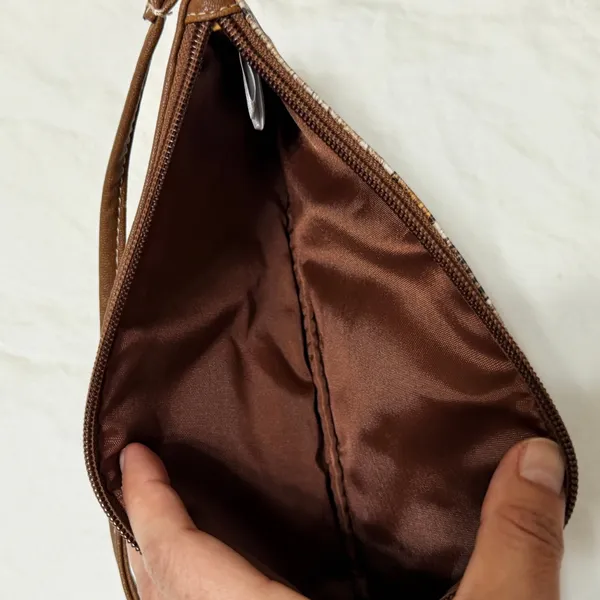 XOXO Snakeskin Print Wristlet Clutch Brown‎ Faux Leather Studded Bag Y2K - Image 6