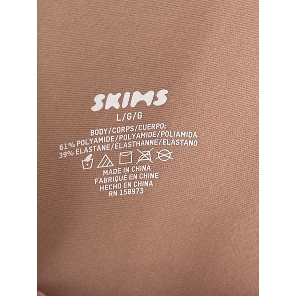 NWT Skims Body Unlined Plunge Thong Bodysuit Clay Size Large - Image 5