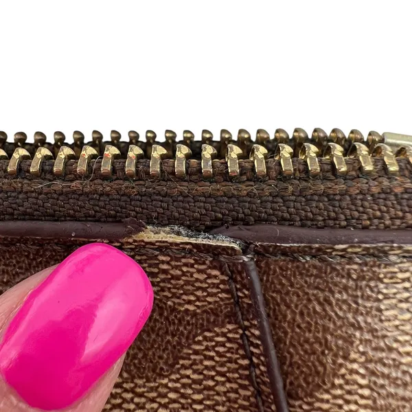 Coach‎ Signature Monogram Brown Zip Pouch Morgan Canvas Wristlet Retro F65060 - Image 5