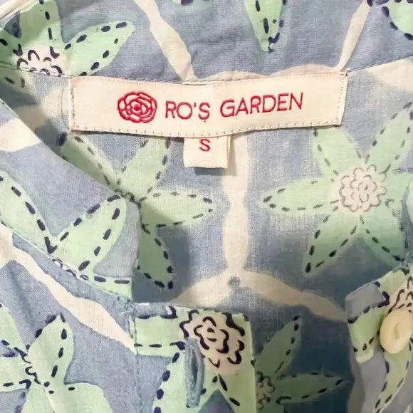 RO’S GARDEN Astrid Dress Printed Flounce‎ Tunic Geometric Floral Small - Image 6